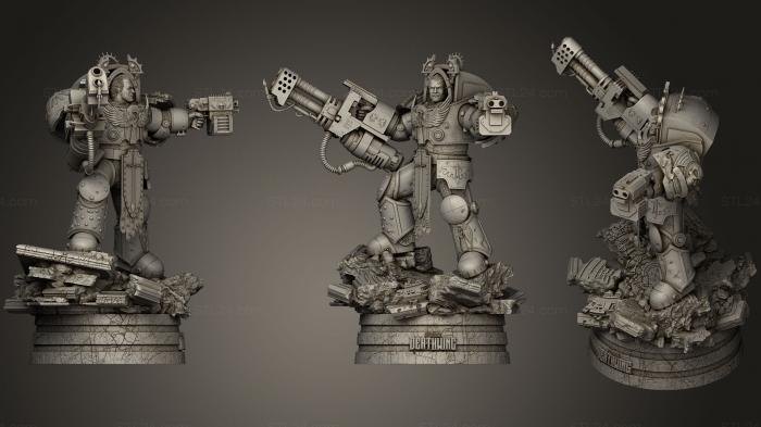 Figurines heroes, monsters and demons (Sergeant Warhammer, STKM_1150) 3D models for cnc